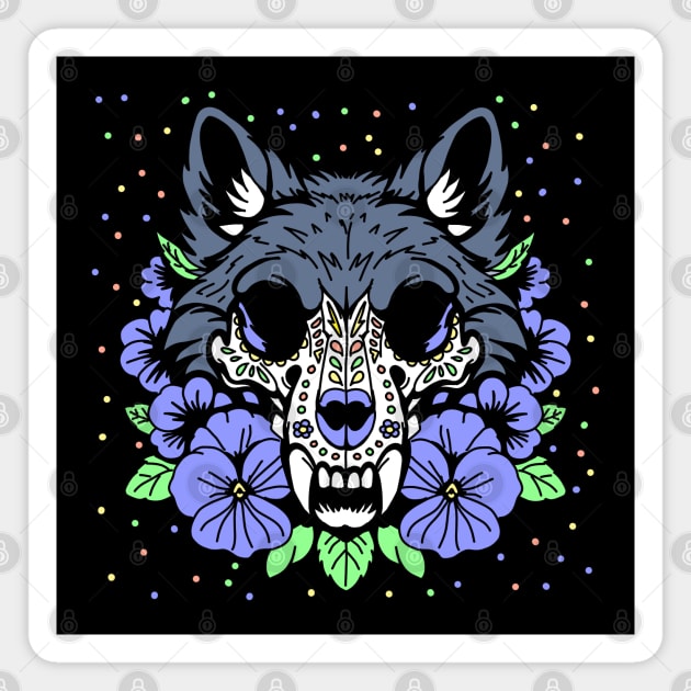 February's Violet & Wolf Skull Magnet by H. R. Sinclair